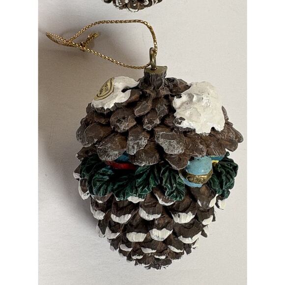 12 Animal Pinecone Christmas Ornaments Birds Bunnies Mice Raccoon Woodland - Picture 13 of 13